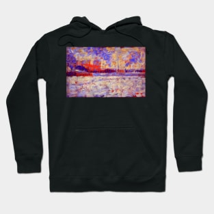 "Snow Effect - Winter in the Suburbs" by Georges Seurat (circa 1883) TECHNICOLOR REMASTERED Hoodie